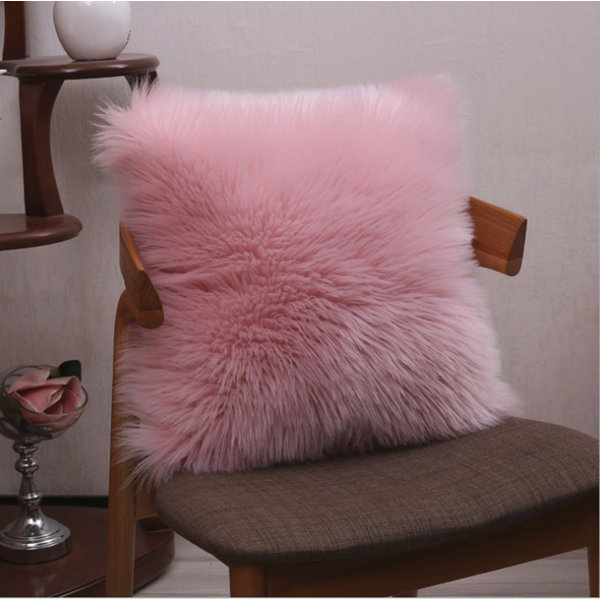 Pink-faux-fur-pillows | Wayfair